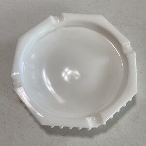 Vintage Hobnail Milk Glass Octagonal Ashtray